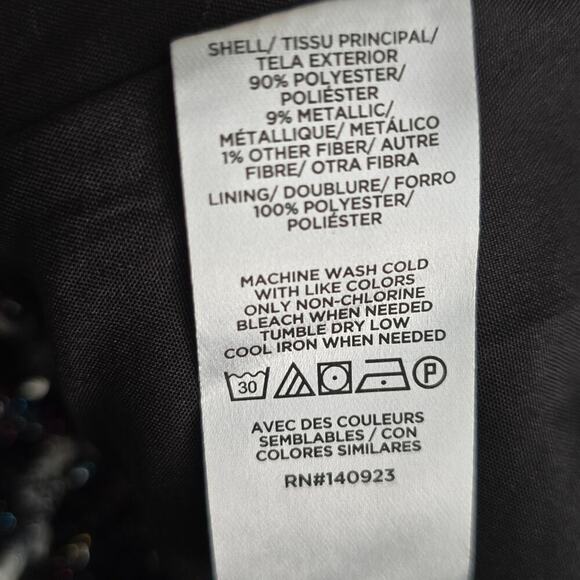 LOFT Shimmer Metallic Tweed Cropped Jacket Blazer Coat Button Up Size Large New - Picture 10 of 10